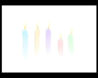 Tarjeta con diseño de velas en blanco en el interior, 4 x 6 o 5 x 7, paquete de 10