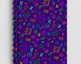 Cuaderno espiral A5 con cubierta Jinx Doodles de inspiración arcana