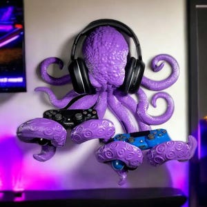 Octopus Controller & Headphone Holder – 3D Gaming Accessory