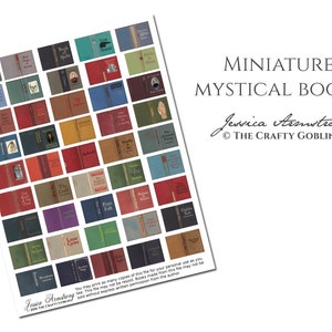 Mystic Themed Dollhouse Miniature Books Printout