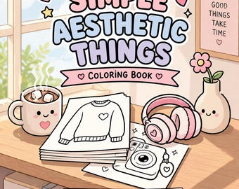 Simple Things Coloring Pages, Cozy Life Essentials, Minimalist Objects (Digital Download)