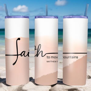 Christian Tumbler Religious Tumbler 20 oz Jesus Tumbler Faith Tumbler Bible Verse Tumbler Gift for Her Pastor Gift Christian Gift Travel Mug