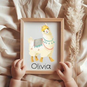 Personalized Kids Wall Art Personalized Nursery Wall Art Digital Wall Art for Kids Llama Wall Art Name Art Digital Custom Kids Wall Art