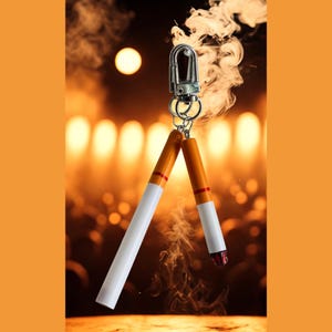CIGARETTE KEYCHAIN, Kawaii Cigarette Keychain with Swivel Snap Hook