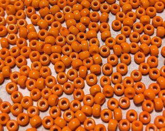 Miyuki 8/0 Seed Beads, Opaque Orange, 22 grams, Jewelry Making Supplies