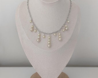 Pearl Choker Necklace, Faux Pearl Necklace