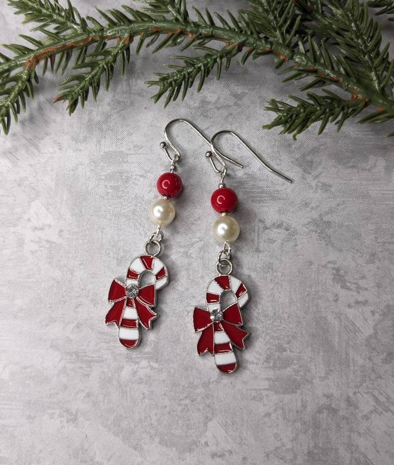 Christmas Candy Cane Mini Post Earrings