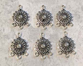 Silver Tone Chandelier Earring Findings, 6 Pieces, 17mm Earrings, Jewelry Supplies, Earring Components, Antique Silver, DIY, Craft Supplies