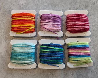 Variegated Embroidery Floss, 6 Bobbins, 6 Strand Embroidery Floss, Sewing Thread, DIY, Needle Crafts