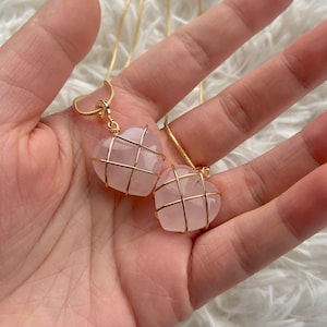 Barbie Kette + Geschenk Opal Herz Kette Goldkette Diamantschloss Rose Quarz Schmuck Geschenk Kristall Freundschaftskette Anhänger