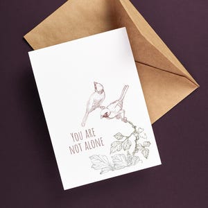 AA Vous n'êtes pas seul, santé mentale, carte de voeux imprimable, cadeau parrain des alcooliques anonymes, cadeau de récupération sobre, cadeau d'anniversaire de la filleul