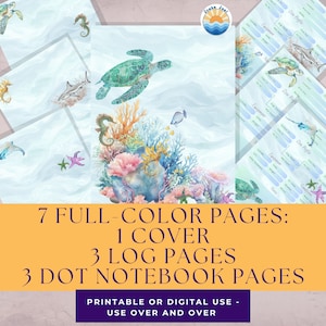 Printable Scuba Dive Log Book Sheets Digital Download Diving Log Print at Home Dive Log Book PDF Scuba Dive Journal SCUBA Logbook Planner