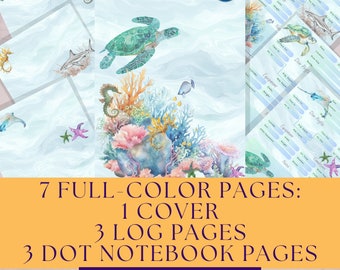 Printable Scuba Dive Log Book Sheets Digital Download Diving Log Print at Home Dive Log Book PDF Scuba Dive Journal SCUBA Logbook Planner