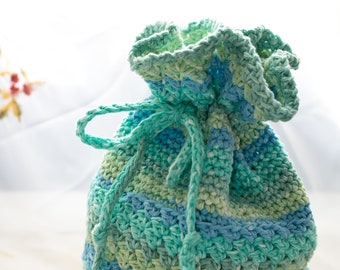 Crochet Pattern - Large Dice Bag - Large Crochet Bag - Large Makeup Bag