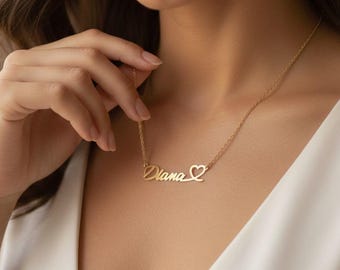 Personalized Script Name Necklace, Gold-Plated Jewelry