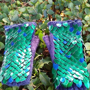 Gantelets en écailles de dragon - taille Xxl - sur commande !