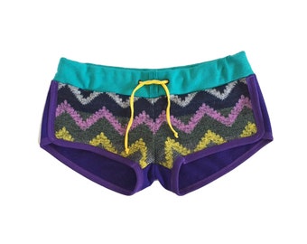 Zig Zag Retro Terry Dolphin Shorts