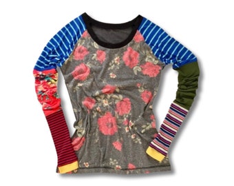 Vintgage Rose Patch Rag Sports Tunic