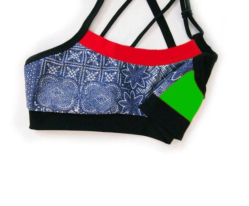 Kimono Blue Criss Cross Patch Scoop Yoga/Swim image 2