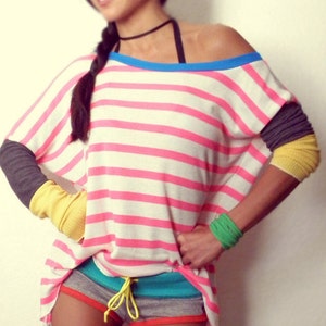 Coral Pink Beach Walk Stripe Sport Tunic