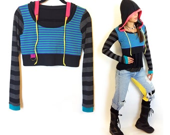 Dance Stripe Crop Hoody