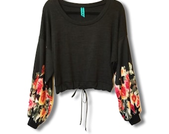 Roses for YOU Bubble Sleeves Pull Over Tunic