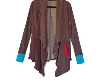 Free Flow Vintage Washed Asymmetrical Cardi