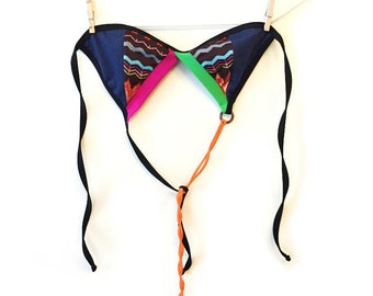 Multi Color ZiGZaG Triangle Swim Top