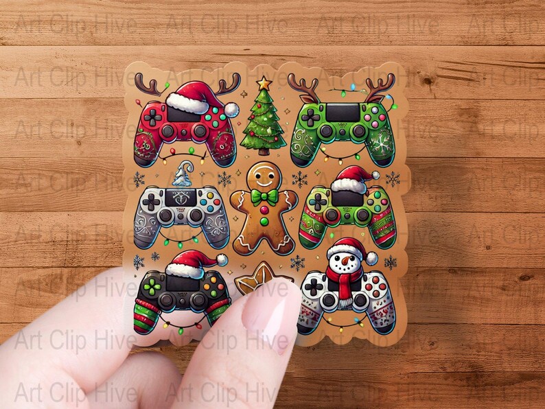 Retro Christmas Gaming Controller Png, Santa Claus Design, Kids Gaming ...