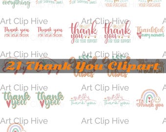 Thank You Clipart, Thank You for Everything Png, Thank You Card Design, Thank You Note, Business Sticker, Small Business and Weddings