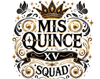 Mis Quince Años Squad png, Sweet 15 Party Decor, Latina Birthday Design, Quinceanera Clipart, Spanish quotes, Cumpleanos