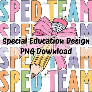 Kleurrijke Sped Squad Dream Team clipart, leraar speciaal onderwijs png, speciale behoeften Tee png, terug naar school ontwerp, leraren leven