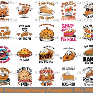 Cartoon Pumpkin Pie Clipart Graphics, Bakery PNG, Deser na Święto Dziękczynienia, Jesienne jedzenie, Jesienny wystrój imprezy, Akwarelowe ciasto