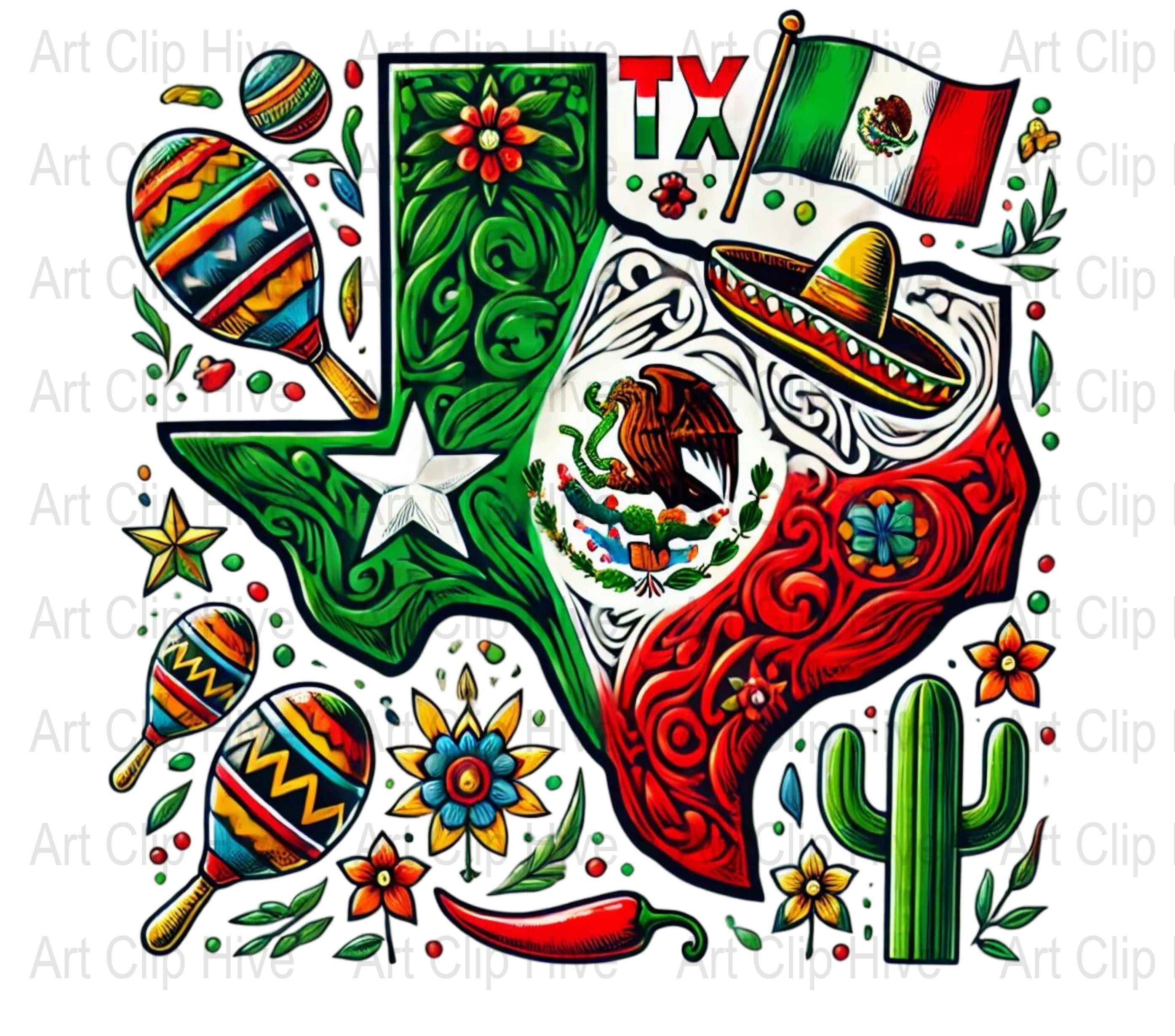 Texas State Mexican Flag Png Cinco De Mayo Celebration Art American