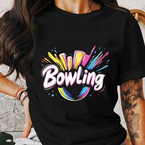Colorful Bowling PNG, Retro Clipart, Bowling Party Design, Digital Sports Art, Printable Bowling Graphic, Fun Bowling Logo, Sporty Clipart