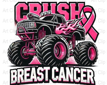 Crush Brustkrebs Png, Monster Truck Png, Jungen Brustkrebs Bewusstsein - Pink Ribbon, Oktober Bewusstsein, Kinder tragen Pink für Mama