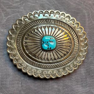 STERLING CARSON B. バックル　Navajo Vintage Sterling Silver Belt Buckle “Carson B” Concha