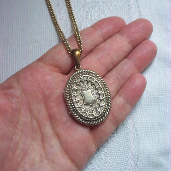 Large Victorian Locket - Gold Filled Chain, Edward