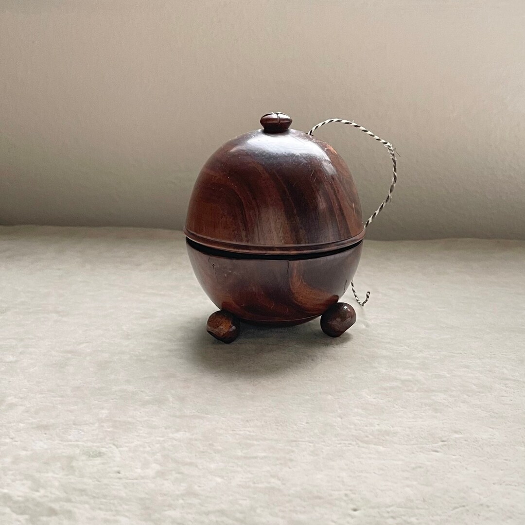 Treen String Holder Antique Turned Treen String Box, Primitive Treen ...