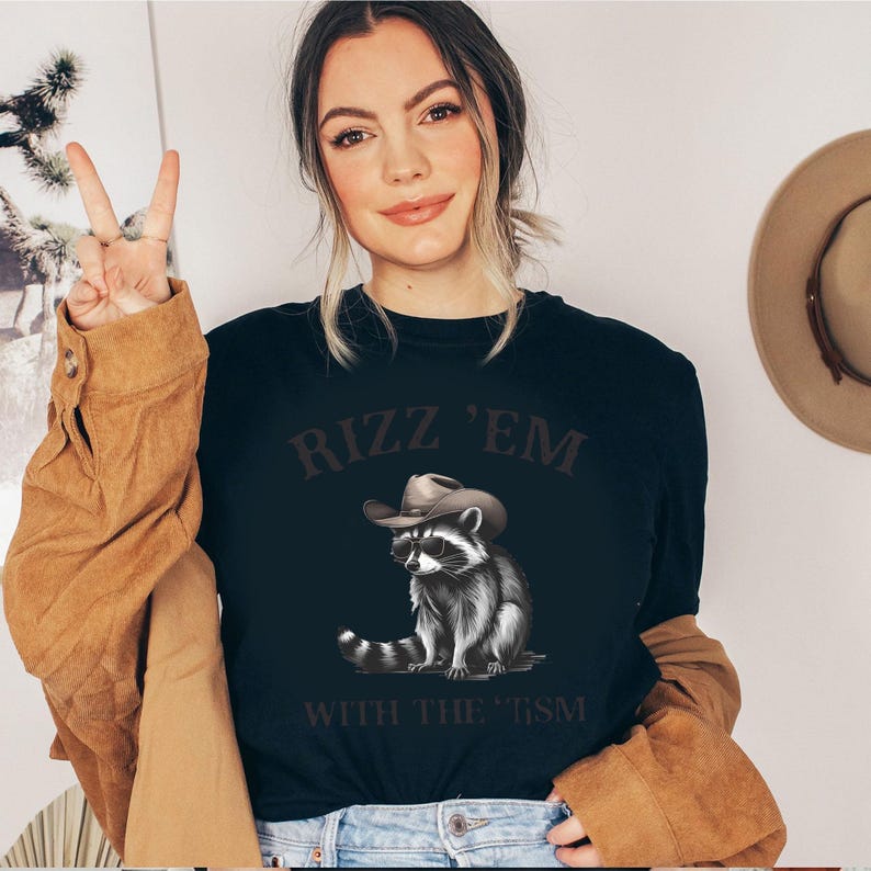 Tism Rizm Svg Rizz 'em With the 'tism SVG PNG, Funny Raccoon Meme, Funny Trash Panda ...