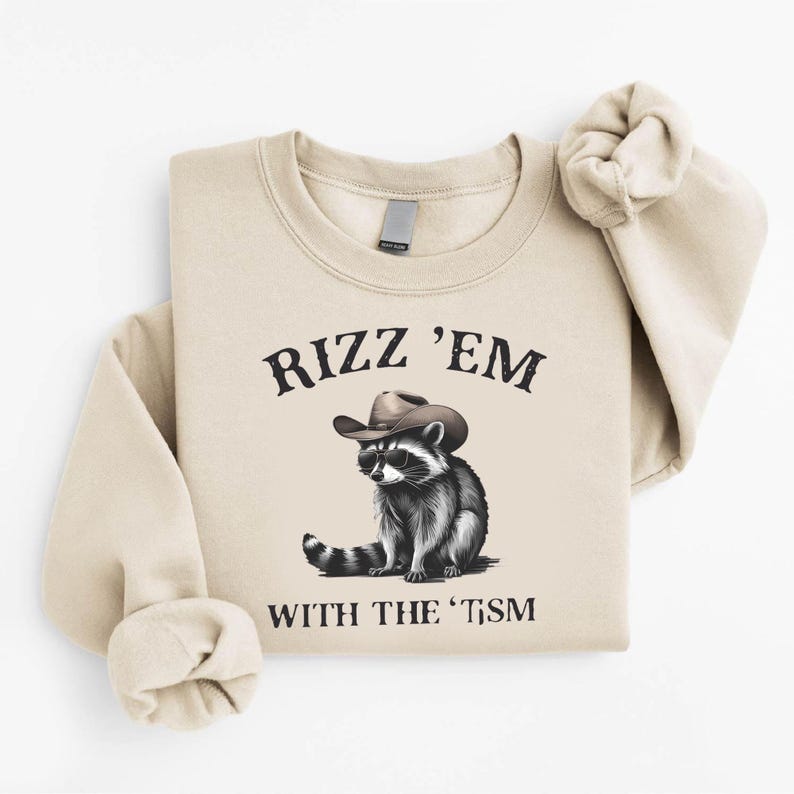 Tism Rizm Svg Rizz 'em With the 'tism SVG PNG, Funny Raccoon Meme, Funny Trash Panda ...
