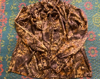 Blusa con lazo, estilo secretaria, estilo vintage, top malva, estilo cottagecore, morado, rosa, años 90, con botones, satén, para el trabajo, fluido, elegante, para cualquier armario.