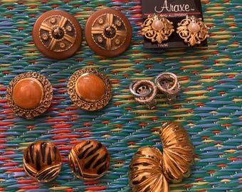 Colección de pendientes de clip vintage, pendientes llamativos, conjunto de joyas elegantes sin perforaciones, clips, accesorios de moda atrevidos, uso diario, años 80 y 90, Y2K