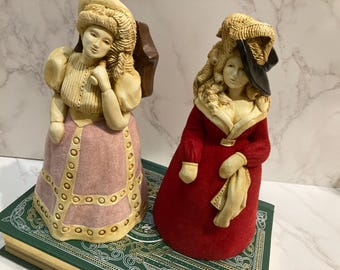 Escultura de dama victoriana, campanas, vestido de baile vintage para dama, decoración de cuento de hadas, decoraciones femeninas, campanas, dormitorio femenino, sala de estar, comedor