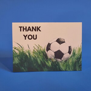 Cartes de remerciement de football, cartes de football, cartes de ballon de football, paquet de 10 cartes de remerciement faites main et papier premium, personnalisables
