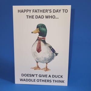 Carte de fête des pères heureuse canard, carte de fête des pères canard colvert drôle fait main, carte de fête des pères Punny inappropriée avec enveloppe