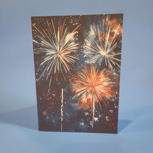 Carte du 4 juillet de feux d'artifice, rouge, blanc et bleu Art de feux d'artifice carte du 4 juillet, cartes du jour de l'indépendance de feux d'artifice avec enveloppes