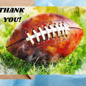 Thank You Cards, Football Thank You Cards, Funny Football Greeting Cards, 10-pack Thank You Cards Handmade & Premium Paper, Customizable