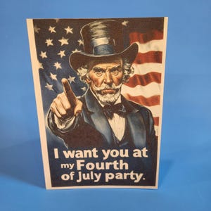 Cartes d'invitation à la fête du 4 juillet de l'Oncle Sam, faire-part du 4 juillet fait main avec drapeau américain pour la fête de l'indépendance avec enveloppes