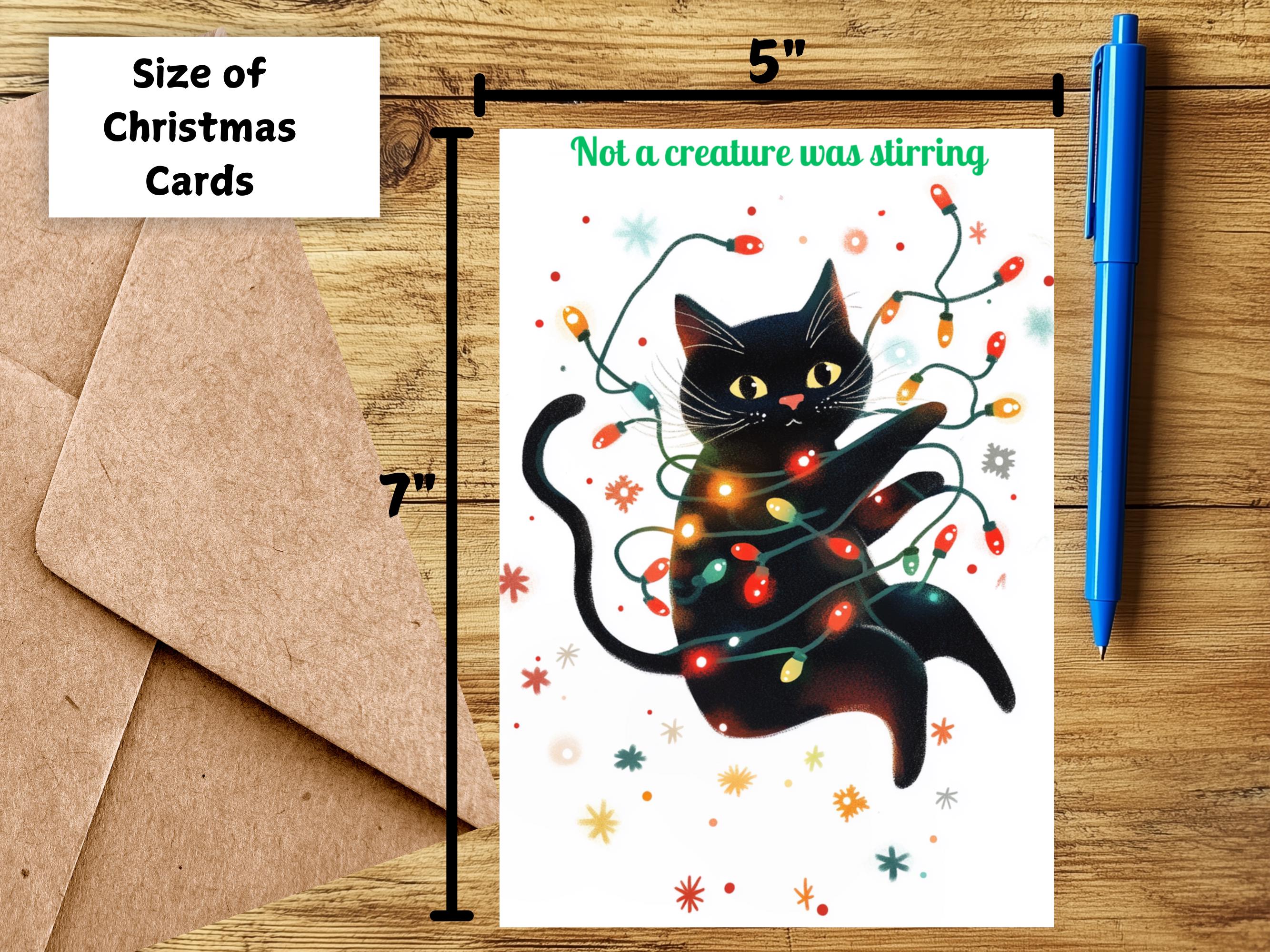 Black Cat Christmas Card With Funny Caption Cute Black Cat XMAS ...
